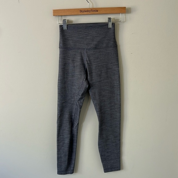 Lululemon Align Pant II 25 inch Mini Heathered Herringbone Heathered Black 4 - Picture 2 of 12